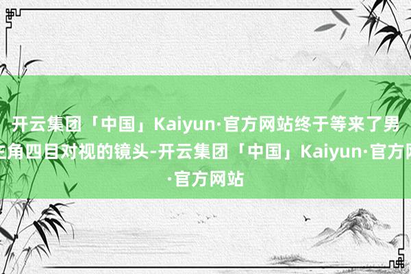 开云集团「中国」Kaiyun·官方网站终于等来了男女主角四目对视的镜头-开云集团「中国」Kaiyun·官方网站