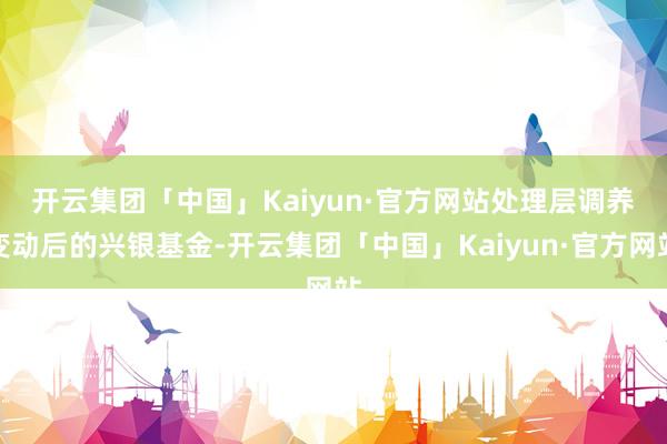 开云集团「中国」Kaiyun·官方网站　　处理层调养变动后的兴银基金-开云集团「中国」Kaiyun·官方网站